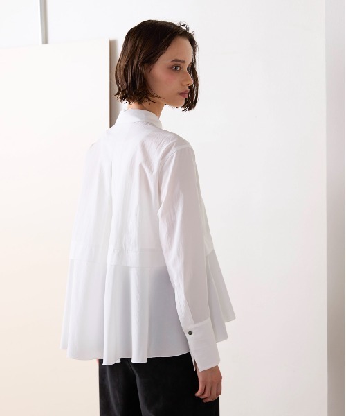 Marilyn Moon（マリリンムーン）の「tuck flare shirt（シャツ/ブラウス・レディース・ネイビー/ホワイト/ブルーグレー/バーガンディー・FREE）」の8枚目の写真