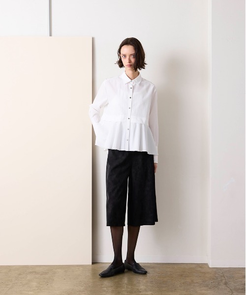 Marilyn Moon（マリリンムーン）の「tuck flare shirt（シャツ/ブラウス・レディース・ネイビー/ホワイト/ブルーグレー/バーガンディー・FREE）」の9枚目の写真