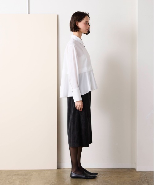 Marilyn Moon（マリリンムーン）の「tuck flare shirt（シャツ/ブラウス・レディース・ネイビー/ホワイト/ブルーグレー/バーガンディー・FREE）」の13枚目の写真