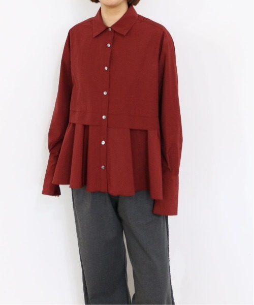 Marilyn Moon（マリリンムーン）の「tuck flare shirt（シャツ/ブラウス・レディース・ネイビー/ホワイト/ブルーグレー/バーガンディー・FREE）」の22枚目の写真