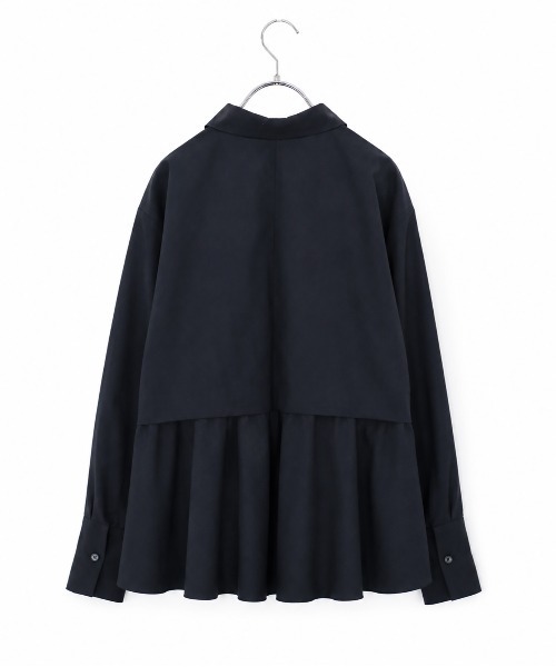 Marilyn Moon（マリリンムーン）の「tuck flare shirt（シャツ/ブラウス・レディース・ネイビー/ホワイト/ブルーグレー/バーガンディー・FREE）」の5枚目の写真