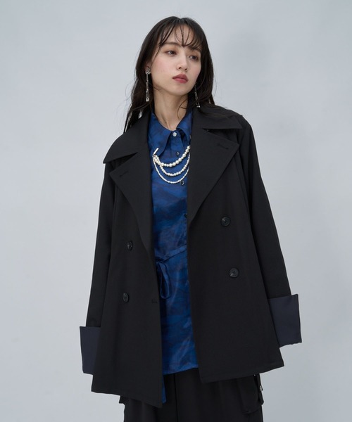 HARE(ハレ)の「ハイショクプリーツトレンチブルゾン(HARE)(ブルゾン・レディース・ブラック/ブラック系その他/カーキ・FREE)」の13枚目の写真