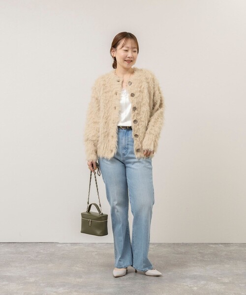 NOLLEY’S Sophi(ノーリーズソフィ)の「《手洗い可能》カール起毛クルーネックカーディガン(カーディガン/ボレロ・レディース・ベージュ/サックスブルー・38)」の18枚目の写真
