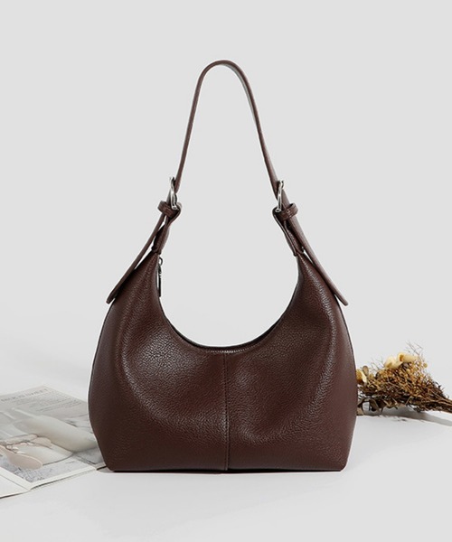 STYLEBLOCK(スタイルブロック)の「2WAYワンハンドルラウンドショルダーバッグ/ペットボトル収納可(ショルダーバッグ・レディース・ダークブラウン/ブラック・FREE)」の18枚目の写真