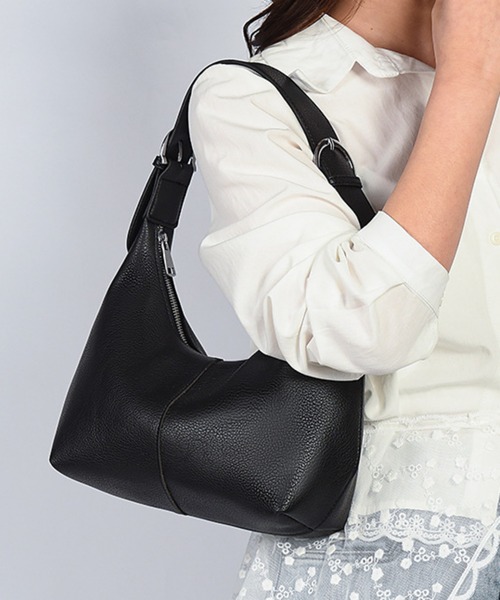 STYLEBLOCK(スタイルブロック)の「2WAYワンハンドルラウンドショルダーバッグ/ペットボトル収納可(ショルダーバッグ・レディース・ダークブラウン/ブラック・FREE)」の5枚目の写真