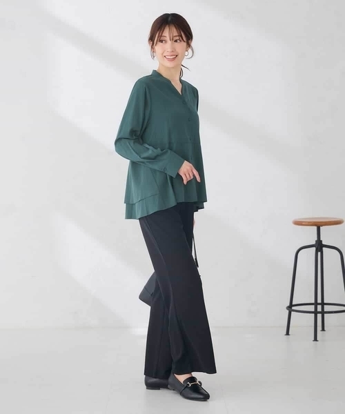 a.v.v(アーヴェヴェ)の「ジャージー セミフレア パンツ(その他パンツ・レディース・ブラック/アイボリー・38/40)」の10枚目の写真