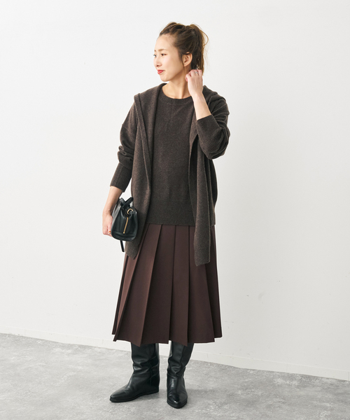 Spick & Span(スピックアンドスパン)の「ミディプリーツスカート(スカート・レディース・ブラウン/チャコールグレー・36/38)」の18枚目の写真