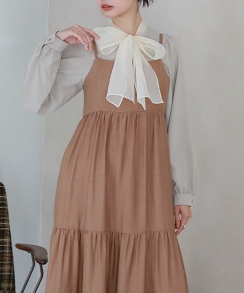fifth(フィフス)の「オーガンジーリボンとろみ長袖ブラウス(シャツ/ブラウス・レディース・ホワイト/ブラック/グレイッシュベージュ・M)」の8枚目の写真