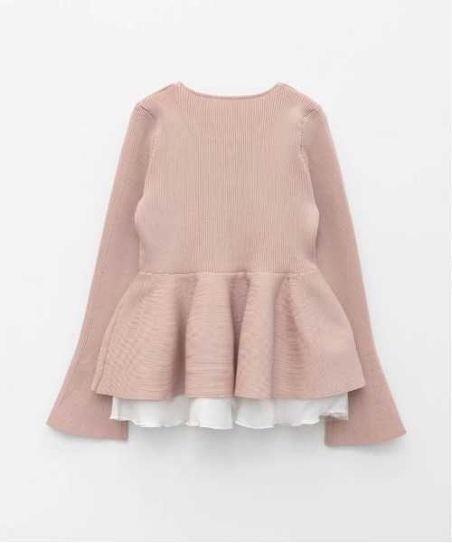 RANDA（ランダ）の「【SUSTAINABLE】シアーチュールドッキングペプラムニット（ニット/セーター・レディース・ピンク/グレー/アイボリー/ライトグレー・FREE）」の21枚目の写真
