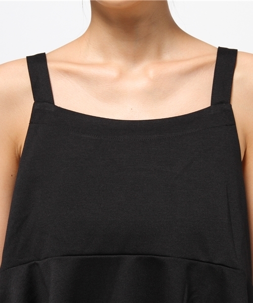 REAL CUBE(リアルキューブ)の「Hunch ぺプラムキャミセットアップ(ワンピース・レディース・キャメル/ブラック/カーキ・M)」の6枚目の写真