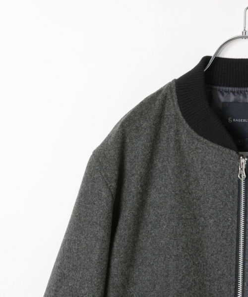 RAGEBLUE（レイジブルー）の「＜メリノウール使用＞MA-1/721398（MA-1・メンズ・グレー/ブラック/オリーブ・LARGE/SMALL/MEDIUM）」の6枚目の写真