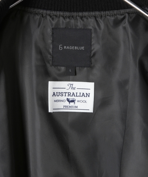 RAGEBLUE（レイジブルー）の「＜メリノウール使用＞MA-1/721398（MA-1・メンズ・グレー/ブラック/オリーブ・LARGE/SMALL/MEDIUM）」の12枚目の写真