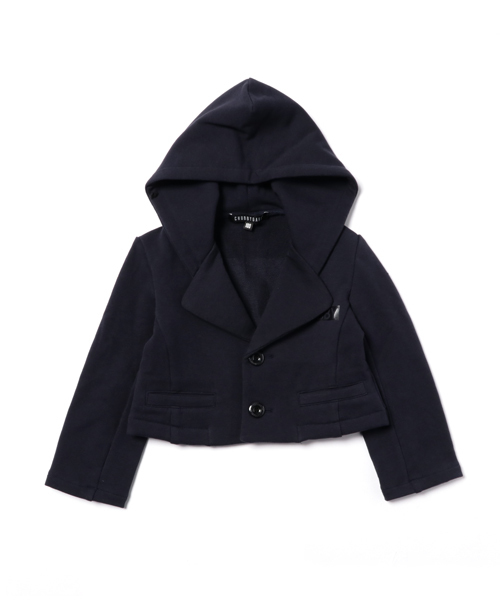 CHUBBYGANG（チャビーギャング）の「フード付きショート丈ジャケット（ブルゾン・キッズ・ネイビー/ブラック・140/120/160/110/130/150/100）」の2枚目の写真