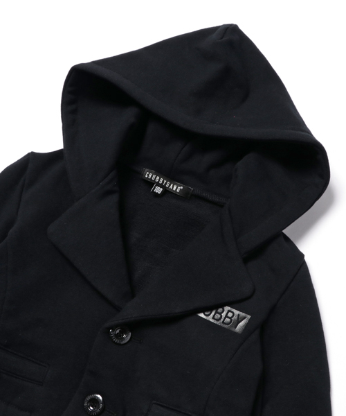 CHUBBYGANG（チャビーギャング）の「フード付きショート丈ジャケット（ブルゾン・キッズ・ネイビー/ブラック・140/120/160/110/130/150/100）」の4枚目の写真