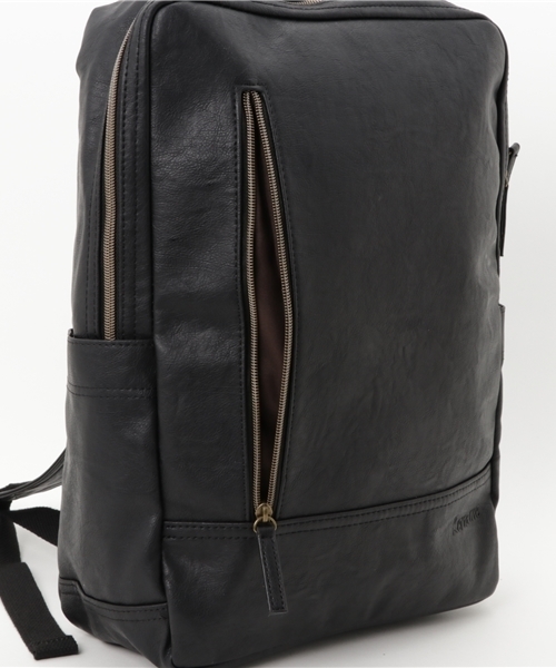 DEVICE（デバイス）の「Rename roots 合皮 シンプル リュックサック バックパック（バックパック/リュック・メンズ・ブラック/ブラウン/キャメル/ネイビー/ダークグレー・FREE）」の11枚目の写真