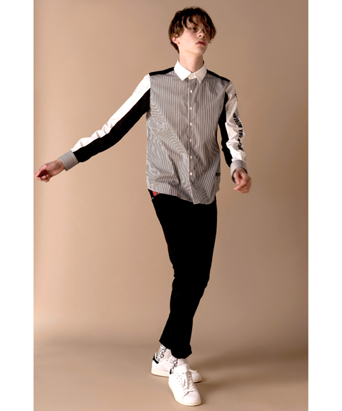 Education from Youngmachines（エデュケーションフロムヤングマシーン）の「【Education from Youngmachines】MENS ストライプコンビシャツ（シャツ/ブラウス・メンズ・ホワイト・3/1/2）」の9枚目の写真