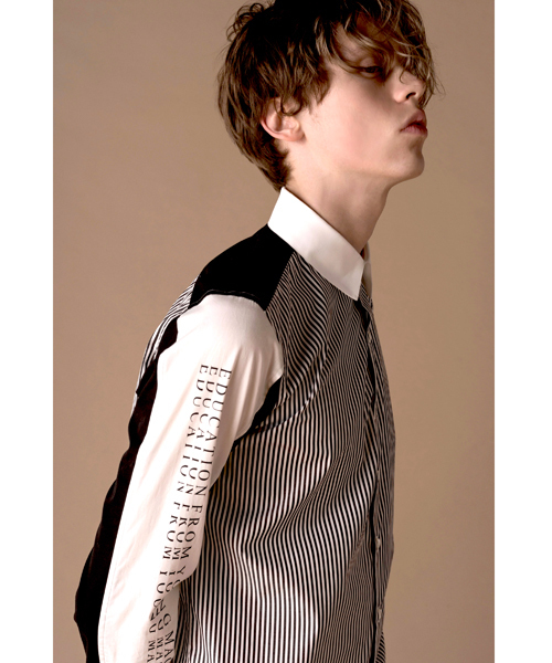 Education from Youngmachines（エデュケーションフロムヤングマシーン）の「【Education from Youngmachines】MENS ストライプコンビシャツ（シャツ/ブラウス・メンズ・ホワイト・3/1/2）」の10枚目の写真