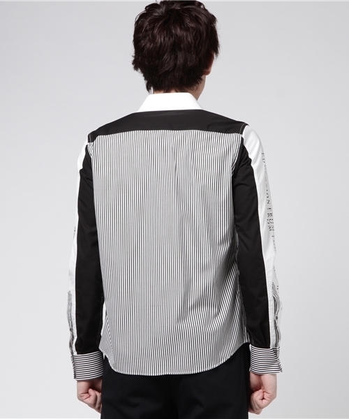 Education from Youngmachines（エデュケーションフロムヤングマシーン）の「【Education from Youngmachines】MENS ストライプコンビシャツ（シャツ/ブラウス・メンズ・ホワイト・3/1/2）」の3枚目の写真