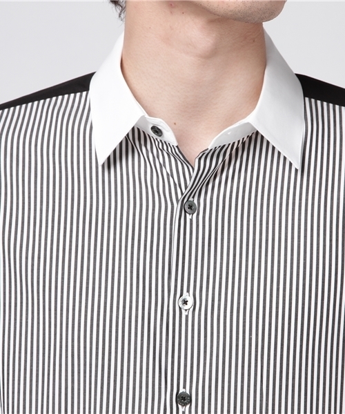 Education from Youngmachines（エデュケーションフロムヤングマシーン）の「【Education from Youngmachines】MENS ストライプコンビシャツ（シャツ/ブラウス・メンズ・ホワイト・3/1/2）」の4枚目の写真