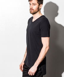 アシンメトリースリットデザイン ロングTシャツ