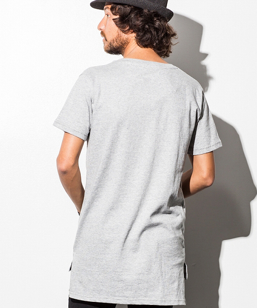 SHELLAC HOMME(シェラックオム)の「アシンメトリースリットデザイン ロングTシャツ(Tシャツ/カットソー・メンズ・ホワイト/グレー/ブラック・SMALL/MEDIUM/LARGE)」の7枚目の写真