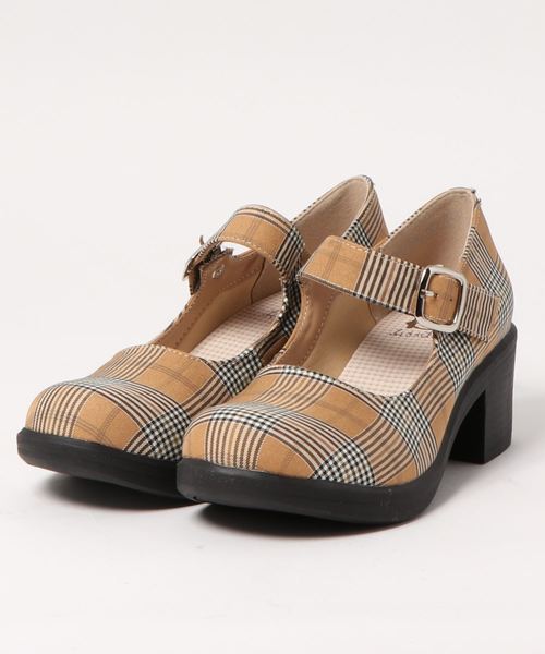 byあしながおじさん（バイアシナガオジサン）の「厚底ストラップシューズ　8980365（パンプス・レディース・ダークブラウン/キャメル/ブラック/マスタード/アイボリー/クリアブラック/マルチ/ライトグレー/ピンク/ワインレッド/オフホワイト/チェック・23.5cm/24.0cm/22.5cm/24.5cm/23.0cm/25.0cm/22.0cm）」の12枚目の写真