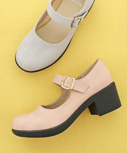 byあしながおじさん（バイアシナガオジサン）の「厚底ストラップシューズ　8980365（パンプス・レディース・ダークブラウン/キャメル/ブラック/マスタード/アイボリー/クリアブラック/マルチ/ライトグレー/ピンク/ワインレッド/オフホワイト/チェック・23.5cm/24.0cm/22.5cm/24.5cm/23.0cm/25.0cm/22.0cm）」の9枚目の写真