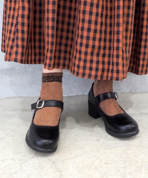 byあしながおじさん（バイアシナガオジサン）の「厚底ストラップシューズ　8980365（パンプス・レディース・ダークブラウン/キャメル/ブラック/マスタード/アイボリー/クリアブラック/マルチ/ライトグレー/ピンク/ワインレッド/オフホワイト/チェック・23.5cm/24.0cm/22.5cm/24.5cm/23.0cm/25.0cm/22.0cm）」の13枚目の写真