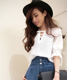 VENCEEXCHANGE | スピンドル7分ブラウス               (シャツ/ブラウス)