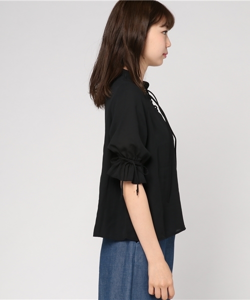 VENCEEXCHANGE（ヴァンスエクスチェンジ）の「スピンドル7分ブラウス               （シャツ/ブラウス・レディース・ホワイト/ブラック/イエロー・MEDIUM）」の5枚目の写真