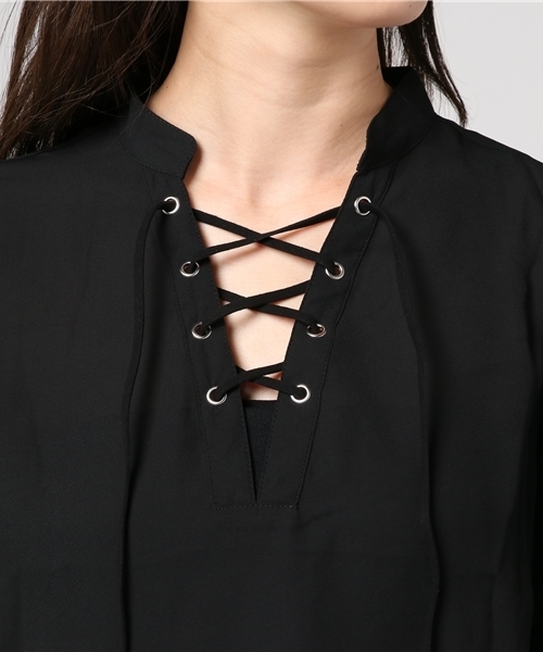 VENCEEXCHANGE（ヴァンスエクスチェンジ）の「スピンドル7分ブラウス               （シャツ/ブラウス・レディース・ホワイト/ブラック/イエロー・MEDIUM）」の7枚目の写真