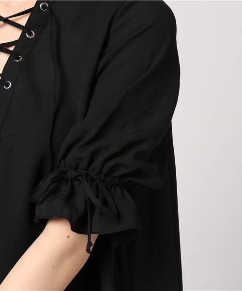 VENCEEXCHANGE（ヴァンスエクスチェンジ）の「スピンドル7分ブラウス               （シャツ/ブラウス・レディース・ホワイト/ブラック/イエロー・MEDIUM）」の8枚目の写真