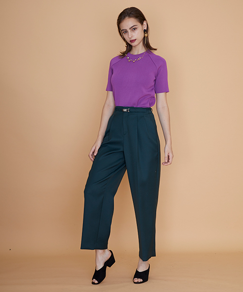 UNITED TOKYO（ユナイテッドトウキョウ）の「ウォッシャブルカラーワイドテーパードパンツ（その他パンツ・レディース・ネイビー/ブラウン/イエロー/グリーン・1/2）」の8枚目の写真