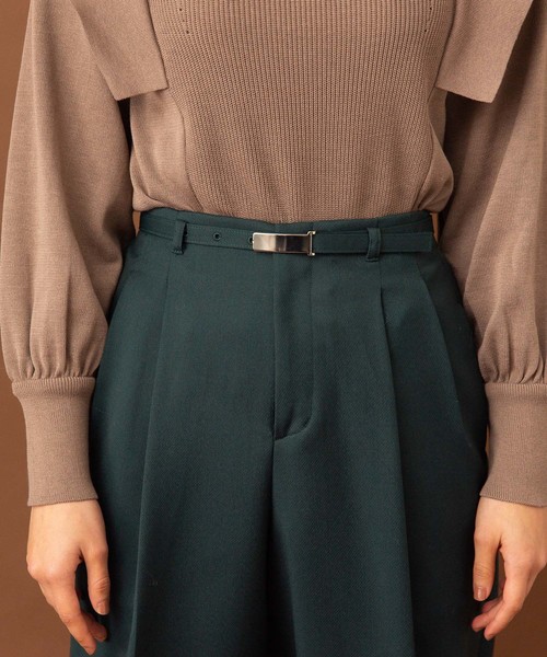 UNITED TOKYO（ユナイテッドトウキョウ）の「ウォッシャブルカラーワイドテーパードパンツ（その他パンツ・レディース・ネイビー/ブラウン/イエロー/グリーン・1/2）」の19枚目の写真