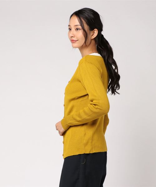 KOBE LETTUCE(コウベレタス)の「前後で着られる2way!Vネックリブニットカーディガン(カーディガン/ボレロ・レディース・アイボリー/ブラック/チャコールグレー/ブラウン/グレイッシュベージュ/ネイビー/マスタード/ボルドー/パープル/キャメル/イエロー系その他/グリーン/パープル系その他/ライトベージュ・FREE)」の22枚目の写真