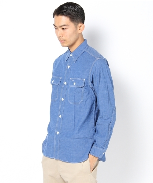 BEAMS（ビームス）の「SUGARCANE / ベタCHAMBRAY（シャツ/ブラウス・メンズ・ネイビー・MEDIUM/LARGE）」の2枚目の写真