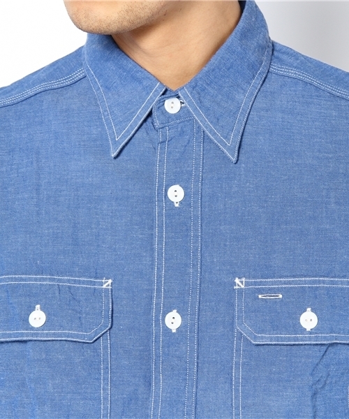 BEAMS（ビームス）の「SUGARCANE / ベタCHAMBRAY（シャツ/ブラウス・メンズ・ネイビー・MEDIUM/LARGE）」の4枚目の写真