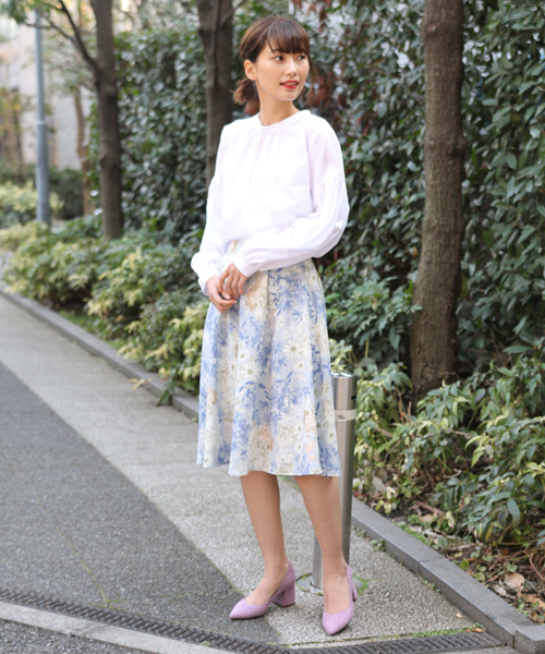 laboratory work（ラボラトリーワーク）の「バックボタンブラウス（シャツ/ブラウス・レディース・ネイビー/オフホワイト/ベージュ・MEDIUM）」の6枚目の写真