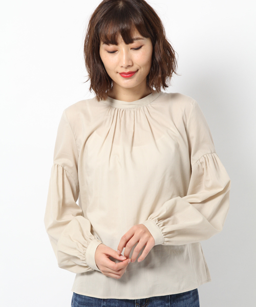 laboratory work（ラボラトリーワーク）の「バックボタンブラウス（シャツ/ブラウス・レディース・ネイビー/オフホワイト/ベージュ・MEDIUM）」の14枚目の写真