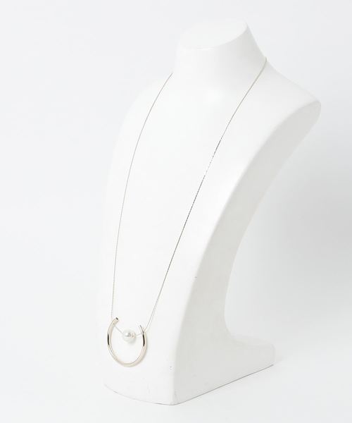 un dix cors（アンディコール）の「ラウンドパーツ＆パールネックレス（ネックレス・レディース・ベージュ/ブラウン・ﾌﾘ-）」の4枚目の写真