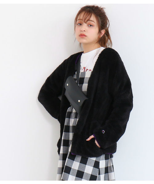 Champion（チャンピオン）の「Champion / チャンピオン　シェルパフリーススナップジャケット（その他アウター・レディース・ホワイト/ブラック・MEDIUM）」の3枚目の写真