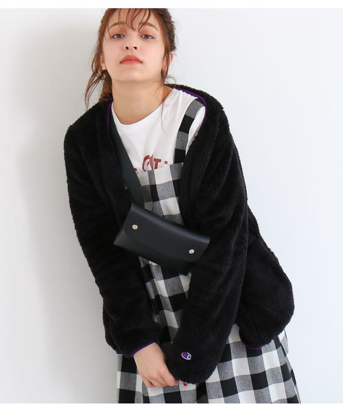 Champion（チャンピオン）の「Champion / チャンピオン　シェルパフリーススナップジャケット（その他アウター・レディース・ホワイト/ブラック・MEDIUM）」の5枚目の写真