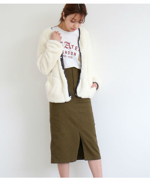 Champion（チャンピオン）の「Champion / チャンピオン　シェルパフリーススナップジャケット（その他アウター・レディース・ホワイト/ブラック・MEDIUM）」の9枚目の写真