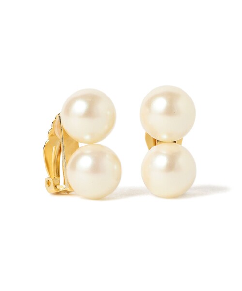 Demi-Luxe BEAMS / ダブルパール イヤリング（イヤリング）｜Demi-Luxe