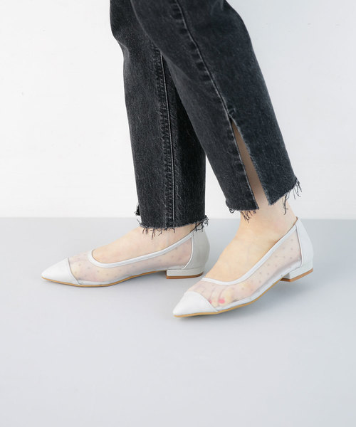 Nano Universe ナノユニバース の チュールドットフラットパンプス パンプス Wear