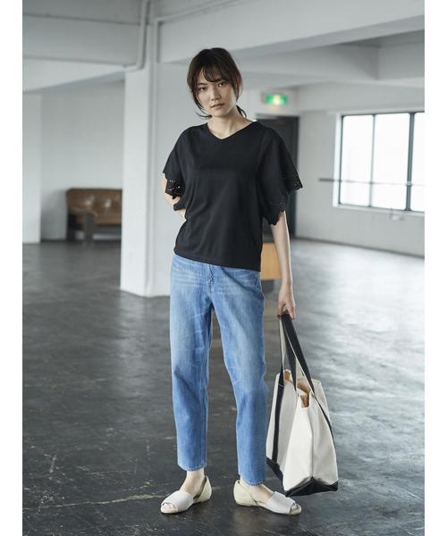 AMERICAN HOLIC(アメリカンホリック)の「・半袖レースプルオーバー(Tシャツ/カットソー・レディース・ライトカーキ/ベージュ/オフホワイト/ブラック・FREE)」の11枚目の写真