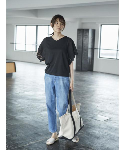 AMERICAN HOLIC(アメリカンホリック)の「・半袖レースプルオーバー(Tシャツ/カットソー・レディース・ライトカーキ/ベージュ/オフホワイト/ブラック・FREE)」の12枚目の写真