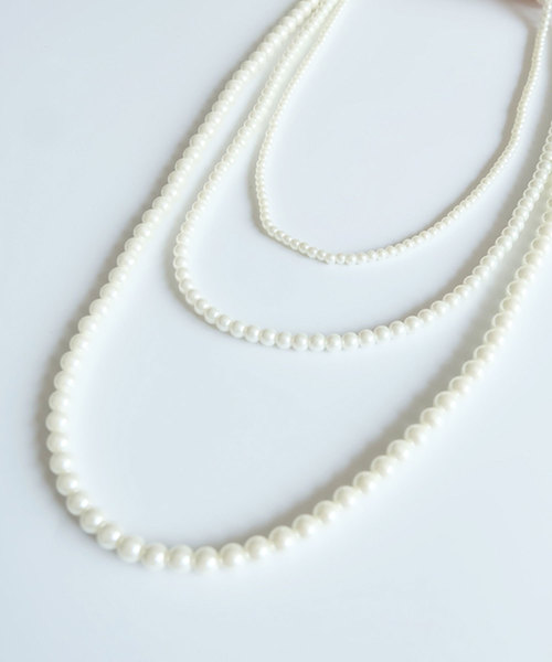DRESS STAR(ドレス スター)の「MIXフェイクパールデザイン3連ネックレス(ネックレス・レディース・ホワイト・フリー)」の3枚目の写真
