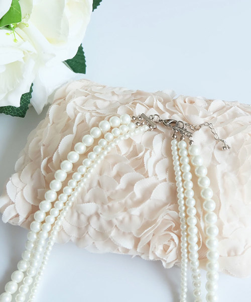 DRESS STAR(ドレス スター)の「MIXフェイクパールデザイン3連ネックレス(ネックレス・レディース・ホワイト・フリー)」の7枚目の写真