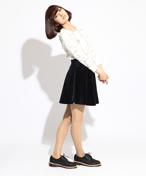 Ray BEAMS（レイビームス）の「□ Ray BEAMS / 別珍フレア ミニスカート（スカート・レディース・ネイビー/ブラック/ワイン・0/1）」の8枚目の写真